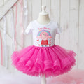 Peppa Pig Tutu Set Girls Personalized Custom Hot Pink Tutu Outfit Dress Theme Cake Smash Party