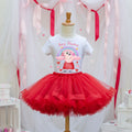 Peppa Pig Tutu Set Girls Personalized Custom Red Tutu Outfit Dress Theme Cake Smash Party