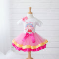 Peppa Pig Tutu Set Girls Personalized Custom Pink Gold Hot Pink Ribbon Trim Tutu Outfit Dress Theme Cake Smash Party