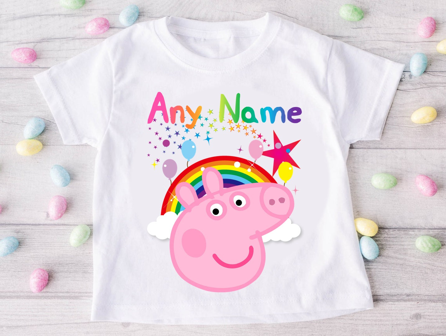 Peppa Pig Face Tutu Set Girls Personalized Custom Rainbow Tutu Outfit Dress Theme Cake Smash Party