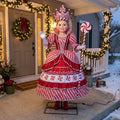 6' Christmas The Sweet Shop / Sugar Plum Forest Peppermint Princess Figure Music Lights Motion Sensor Christmas Home Decor Accent Yard Prop