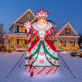 10-Foot Giant Outdoor Sweet Shop Peppermint Princess Inflatable with LED Illumination Christmas Blow Up Yard Decor