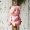 Premium Handmade 30-Inch Cute Little Pig Character Pull-String Piñata Table Decor Party Centerpiece