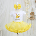 Pikachu Pokemon Tutu Set Girls Personalized Custom Yellow Ribbon Sewn Trim Tutu Outfit Dress Theme Cake Smash Birthday