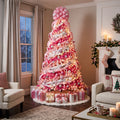 7-Foot Pre-Lit Two-Tone Hot Pink & Blush Artificial Christmas Tree Life Size Christmas Decor
