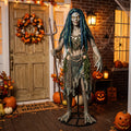 6' Animated Ghost Ship / Pirate's Curse Creepy Siren Figure Music Lights Motion Sensor Halloween Home Decor Accent Yard Prop