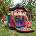 Play Bounce House Jumping Playhouse area with Slide and Ball Pit Pirate's Head Castle Theme