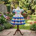 Pocoyo Girls Personalized Custom Tiered Ruffle Dress Ribbon Trim Theme Cake Smash Birthday Party