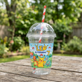 (Pack of 6) Pokemon Custom Personalized Birthday Party 16 oz Cups with Dome Lids & Straws