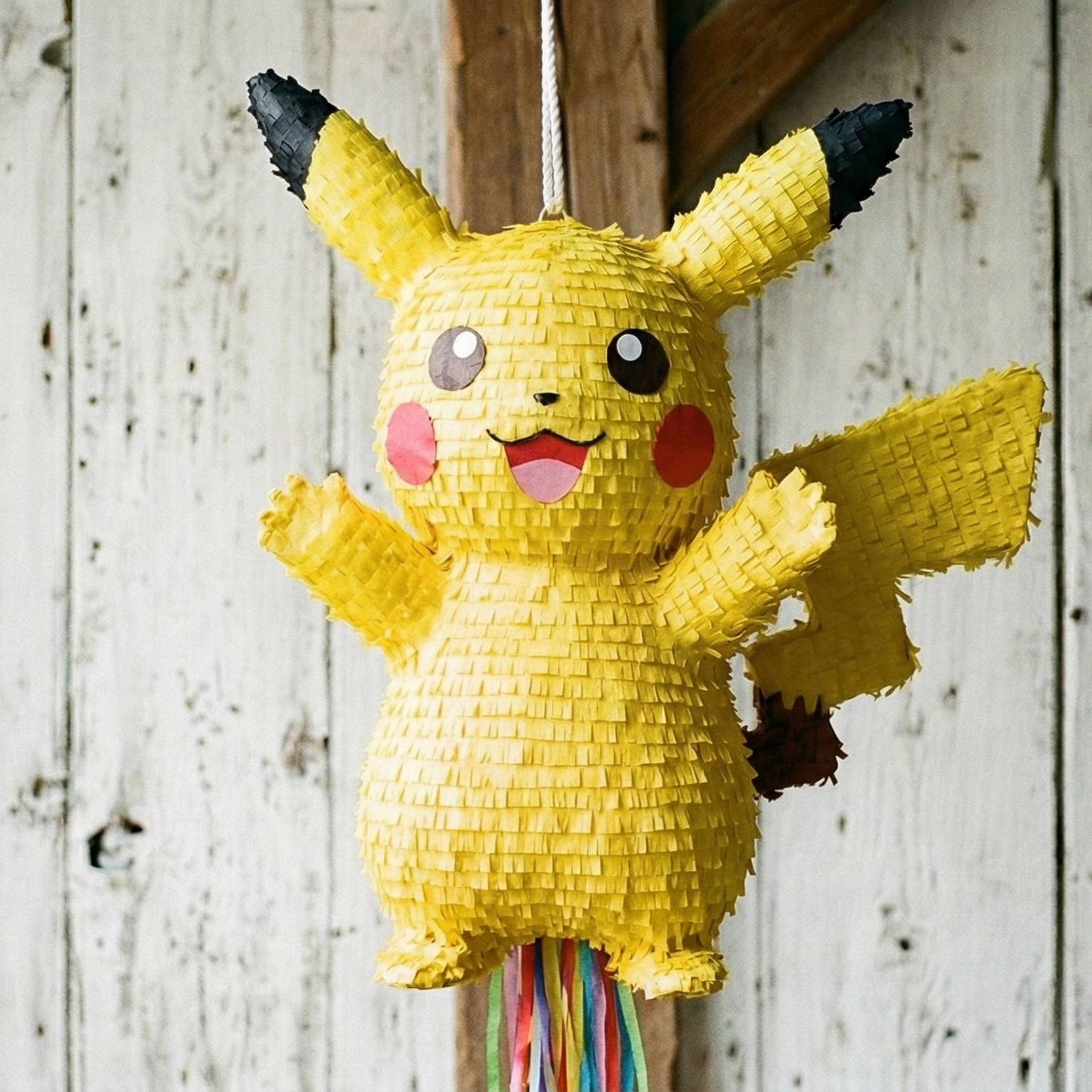 Premium Handmade 30-Inch Pokemon Pikachu Character Pull-String Piñata Table Decor Party Centerpiece
