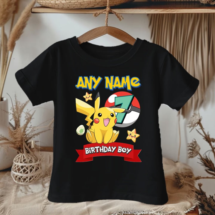 Pokemon Pikachu Personalized Custom Black Family T-Shirt or Onesie Pack Theme Cake Smash Birthday Party