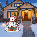 Life Size Polar Bear and Penguins Character Premium Freestanding Christmas Cutouts Yard Sign Decor Party Prop