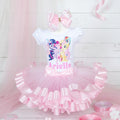 My Little Pony Friends Tutu Set Girls Personalized Custom Pink Ribbon Sewn Trim Tutu Outfit Dress Theme Cake Smash Birthday Party