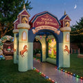 Equestrian Pony Horse Theme Premium 10' x 10' Birthday House Inflatable Blow Up Walk-Through Archway Experience Decor Prop