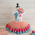 My Little Pony Sunny Starscout Pony Tutu Set Girls Personalized Custom Orange Pink Blue Ribbon Sewn Trim Tutu Outfit Dress Theme Cake Smash Birthday Party
