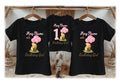 Winnie the Pooh Baby Girl Personalized Custom Black Family T-Shirt or Onesie Pack Theme Cake Smash Birthday Party