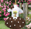Winnie the Pooh Baby Girl Tutu Set Girls Personalized Custom Brown White Polka Dots Tutu Outfit Dress Theme Cake Smash Party