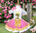 Winnie the Pooh Baby Girl Tutu Set Girls Personalized Custom Pink Gold White Ribbon Trim Tutu Outfit Dress Theme Cake Smash Party