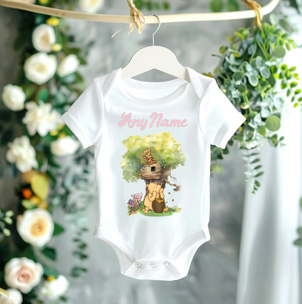 Winnie the Pooh Baby Girl Tutu Set Girls Personalized Custom Brown White Polka Dots Tutu Outfit Dress Theme Cake Smash Party