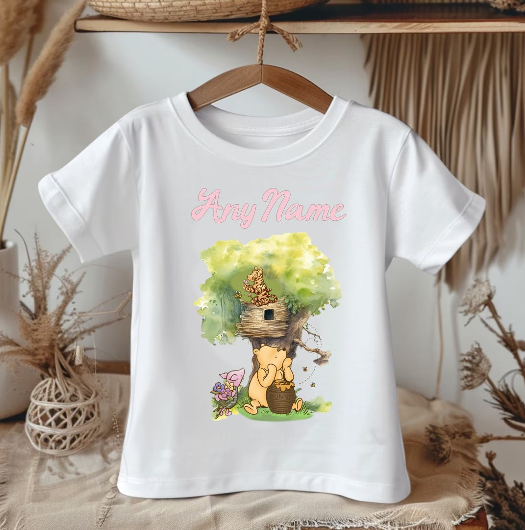 Winnie the Pooh Baby Girl Tutu Set Girls Personalized Custom Brown White Polka Dots Tutu Outfit Dress Theme Cake Smash Party