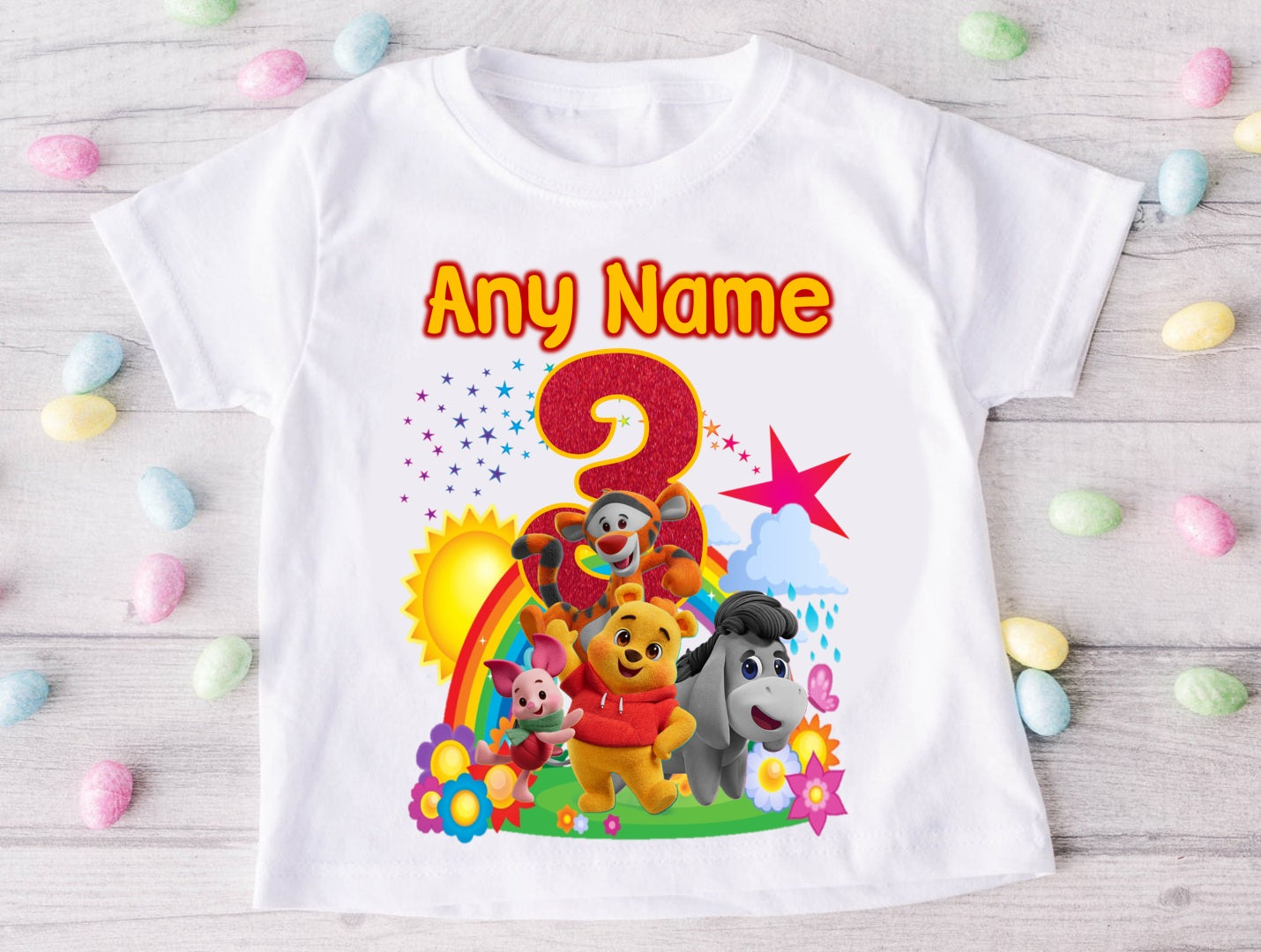 Playdate with Winnie the Pooh Personalized Custom White Family T-Shirt or Onesie Pack Theme Cake Smash Birthday Party