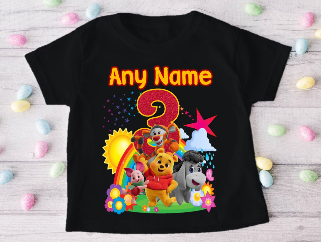 Playdate with Winnie the Pooh Personalized Custom Black Family T-Shirt or Onesie Pack Theme Cake Smash Birthday Party