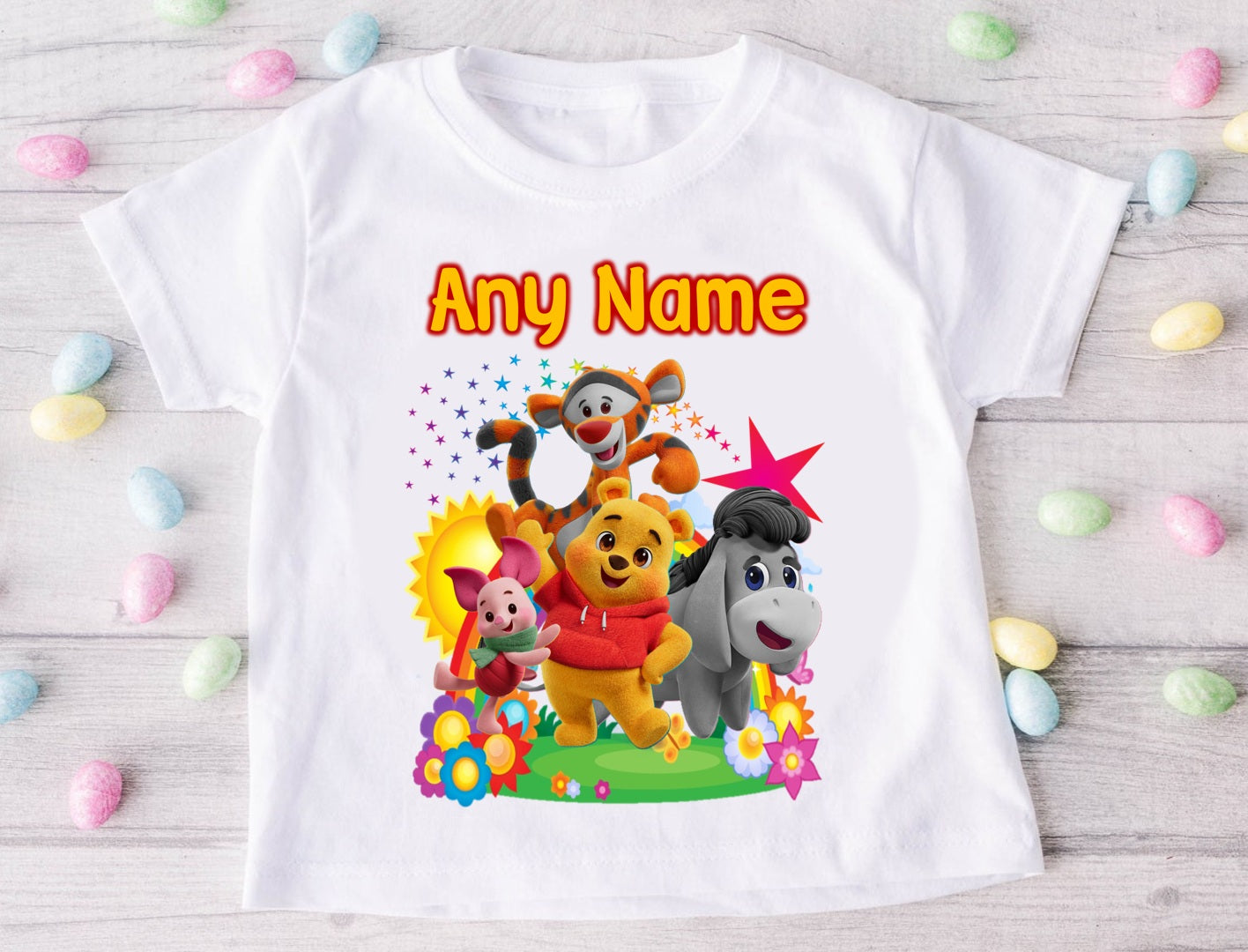Playdate with Winnie the Pooh Personalized Custom White T-Shirt or Onesie Theme Cake Smash Party