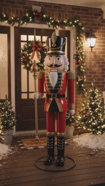 6' The Nutcracker Figure Music Lights Motion Sensor Christmas Home Decor Accent Yard Prop