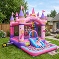 Play Bounce House Jumping Playhouse area with Slide and Ball Pit Princess Theme