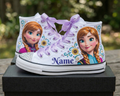 Custom Frozen Princess Anna High-Top Sneakers Shoes Personalized with Name, Ribbon Laces & Rhinestones Birthday Parties Everyday Gift