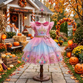 Princess Aurora Girls' Deluxe Sparkle Tutu Party Costume Dress Set with Matching Headband Halloween Birthday Pageant
