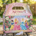 (Pack of 6) Princesses Custom Personalized Birthday Party Favor Gable Treat Boxes