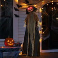 6' Animated Pumpkin Man with Robes Sound Activated Halloween Home Decor Accent Yard Prop