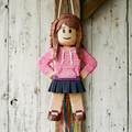 Premium Handmade 30-Inch Roblox Girl Character Pull-String Piñata Table Decor Party Centerpiece