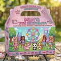 (Pack of 6) Roblox Girls Custom Personalized Birthday Party Favor Gable Treat Boxes