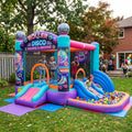 Play Bounce House Jumping Playhouse area with Slide and Ball Pit Roller Disco Castle Theme