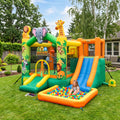 Play Bounce House Jumping Playhouse area with Slide and Ball Pit Safari Jungle Theme