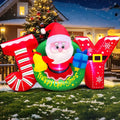 7-Foot Giant Outdoor Santa Claus JOY Inflatable with LED Illumination Christmas Blow Up Yard Decor