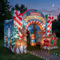 Santa's Magic Forest Theme Premium 10' x 10' Christmas House Inflatable Blow Up Walk-Through Archway Experience Decor Prop