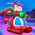 9.7-Foot Giant Outdoor Santa Claus on Helicopter Inflatable with LED Illumination Christmas Blow Up Yard Decor