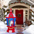 7' Santa Claus with Penguin in Lighthouse Yard Christmas Inflatable Blow Up Decor Prop