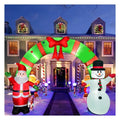 12' Santa Claus and Snowman Archway Arch Yard Christmas Inflatable Blow Up Decor Prop