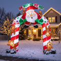 10-Foot Giant Outdoor Illuminated Walkthrough Santa Claus and Gingerbread Men Cookies Funny Inflatable Archway Christmas Decor