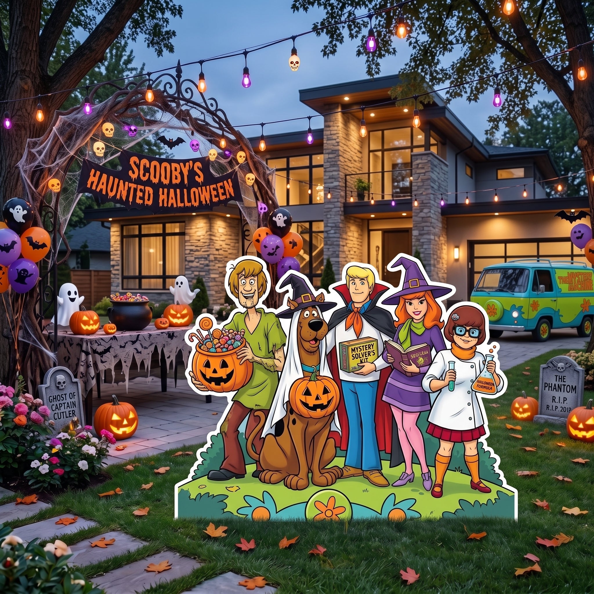 Life Size Scooby Doo Halloween Character Premium Freestanding Cutouts Yard Sign Decor Party Prop