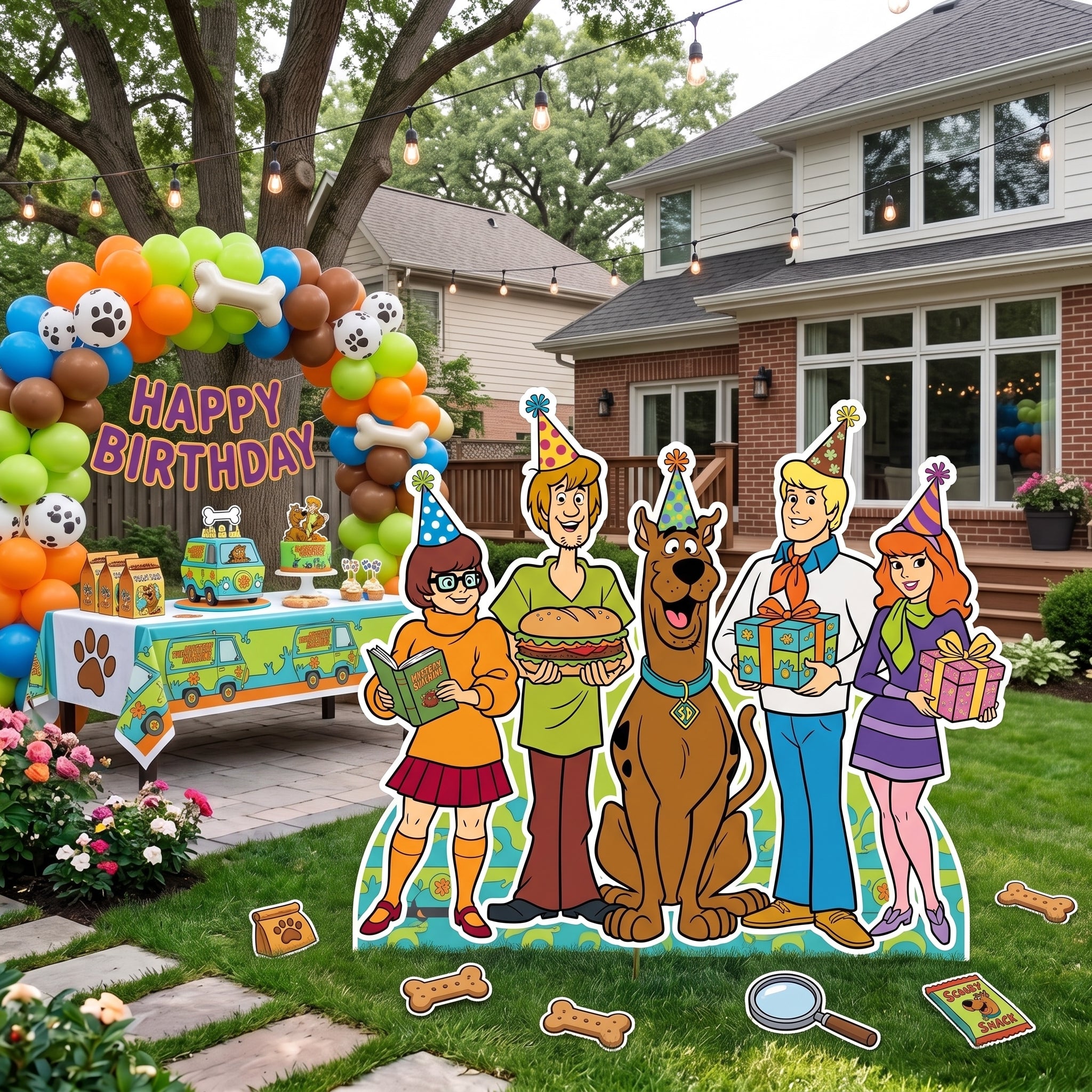 Life Size Scooby Doo Gang Character Premium Freestanding Cutouts Yard Sign Decor Party Prop