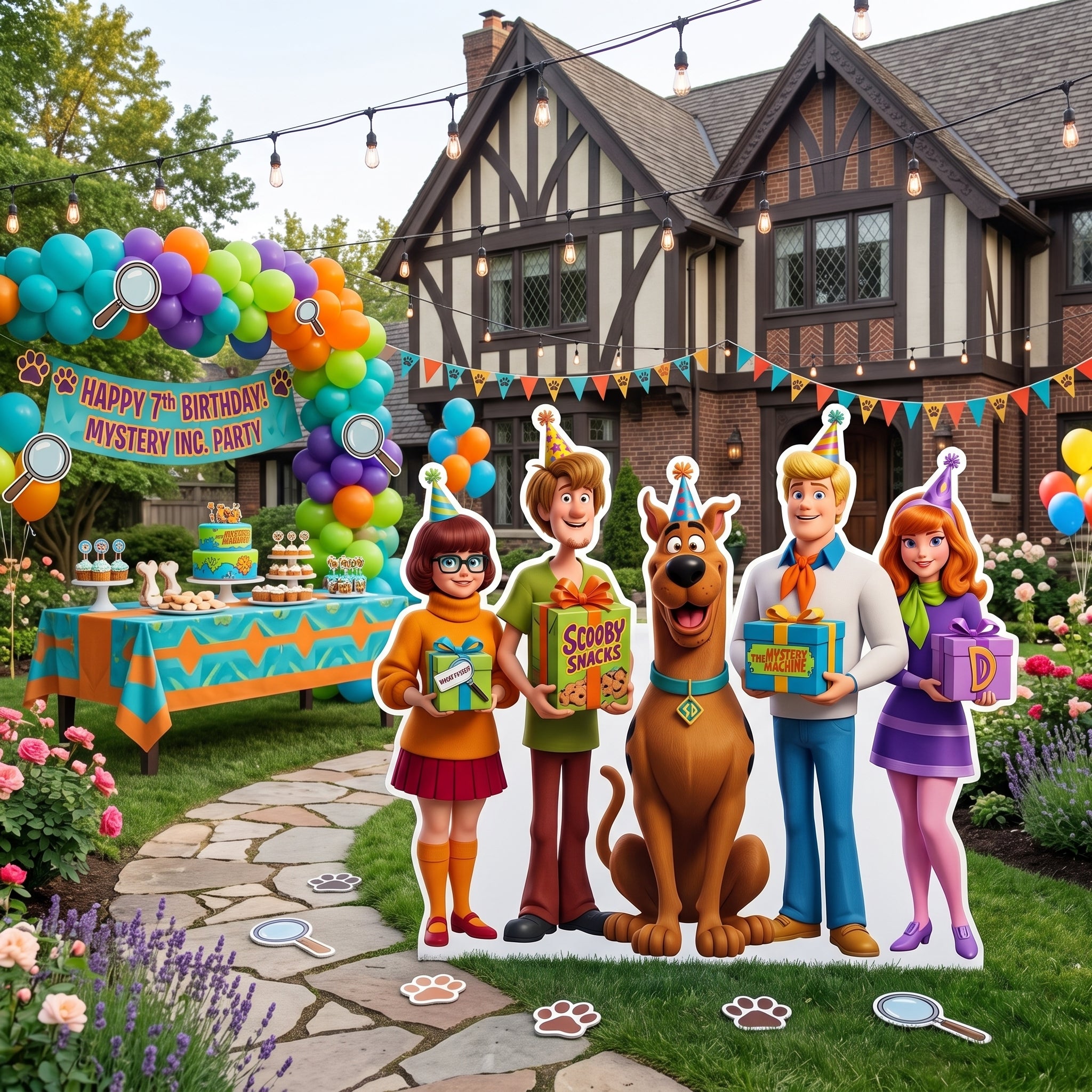 Life Size Scooby Doo Gang 3d Character Premium Freestanding Cutouts Yard Sign Decor Party Prop