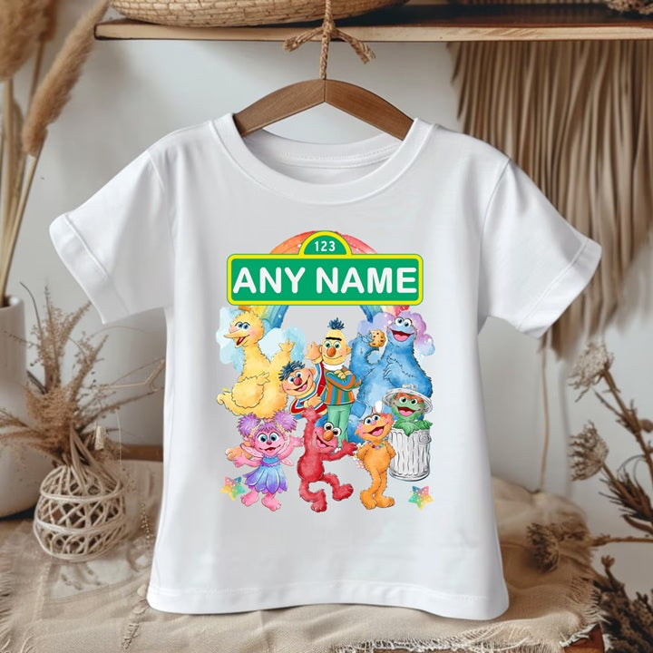 Sesame Street Tutu Set Girls Personalized Custom Pink Blue Red Gold Ribbon Sewn Trim Tutu Outfit Dress Theme Cake Smash Birthday Party