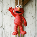 Premium Handmade 30-Inch Sesame Street Elmo Character Pull-String Piñata Table Decor Party Centerpiece