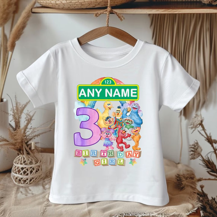 Sesame Street Personalized Custom White Family T-Shirt or Onesie Pack Theme Cake Smash Birthday Party