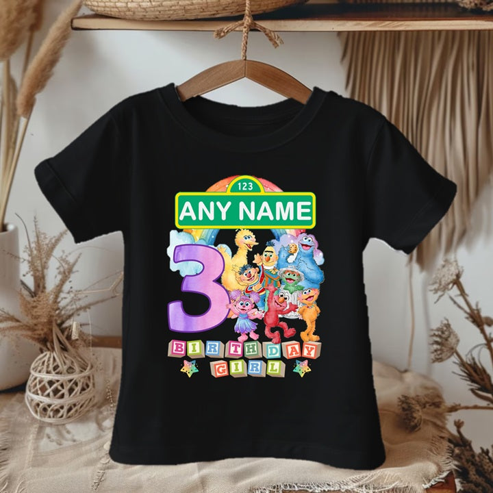 Sesame Street Personalized Custom Black Family T-Shirt or Onesie Pack Theme Cake Smash Birthday Party